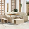 vidaXL Set Divano da Giardino 8 pcs Beige polyrattan