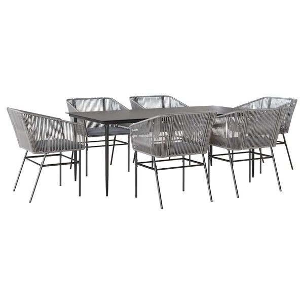 vidaXL Set da Pranzo da Giardino 7 pz con Cuscini Polyrattan Vetro