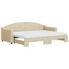 vidaXL Divano Letto Estraibile con Materassi Crema 80x200 cm Tessuto
