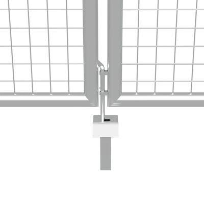 vidaXL Cancello per Giardino in Acciaio Zincato 415x250 cm Argento