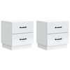 vidaXL Armadio da Notte 2 pz Bianco 43 x 34,5 x 44,5 cm