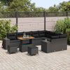 vidaXL Set Divano da Giardino con cuscino 12 pcs Nero polyrattan