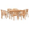 vidaXL Set da Pranzo da Giardino 7 pz in Legno Massello di Teak