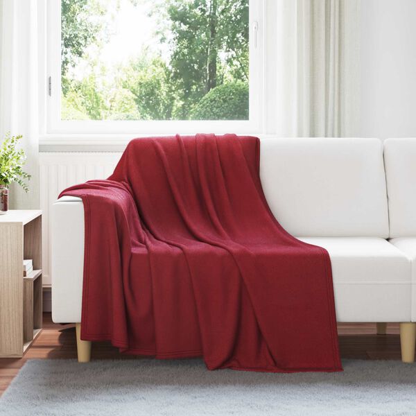 vidaXL Coperte da Pile 24 pcs Rosso Bordeaux 200 x 150 cm Panno