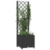 vidaXL Fioriera da giardino con traliccio nera 40x40x136 cm PP