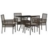 vidaXL Set da Pranzo per Giardino 5 pcs Marrone polyrattan