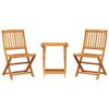 vidaXL Set da Pranzo da Giardino Pieghevole 3 pz in Massello di Acacia