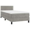 vidaXL Letto a Molle con Materasso e LED Grigio Chiaro 90x190 cm Velluto