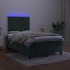 vidaXL Letto a Molle con Materasso e LED Verde Scuro 120x200cm Velluto