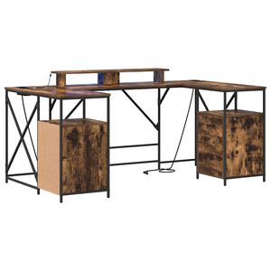 vidaXL Scrivania Rovere fum&eacute; Legno ingegnerizzato 182 x 101 x 87,5 cm