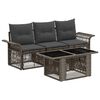 vidaXL Set Divano da Giardino 4 pz Grigio e Grigio Scuro polyrattan