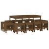 vidaXL Set da Pranzo da Giardino 13 pz ambra in Legno Massello di Pino
