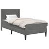 vidaXL Struttura letto con materasso Grigio scuro 90 x 190 cm Velluto
