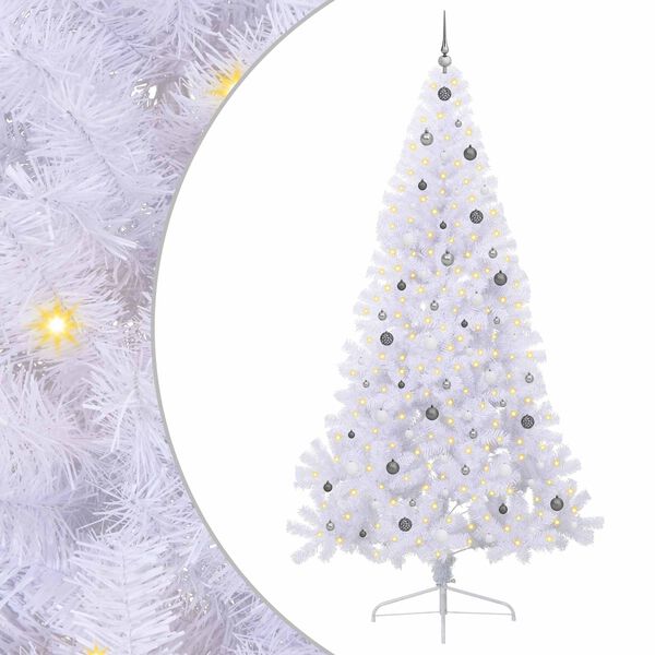 vidaXL Albero di Natale artificiale Bianco 240 cm PVC e Acciaio