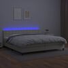vidaXL Giroletto a Molle con Materasso e LED Crema 200x200 cm