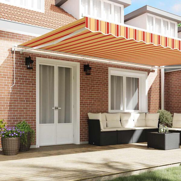 vidaXL Tenda Retrattile Giallo e Arancione 500 &times; 300 cm Tessuto