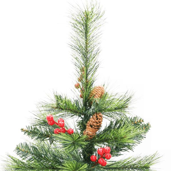 vidaXL Albero Natale Artificiale Incernierato con Pigne e Bacche 150cm