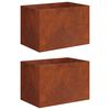 vidaXL Vaso da giardino 2 pz Ruggine 60 x 40 x 40 cm Acciaio Corten