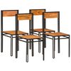vidaXL Sedie da Pranzo 4 pz in Legno Massello di Acacia