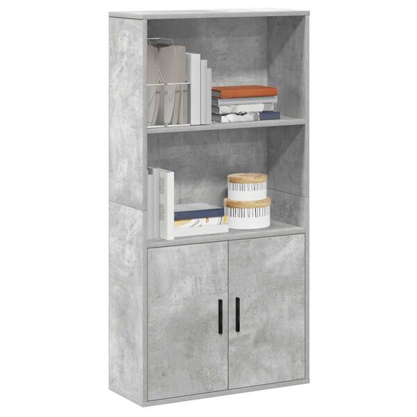 vidaXL Libreria Grigio Cemento 60x24x120 cm in Legno Multistrato