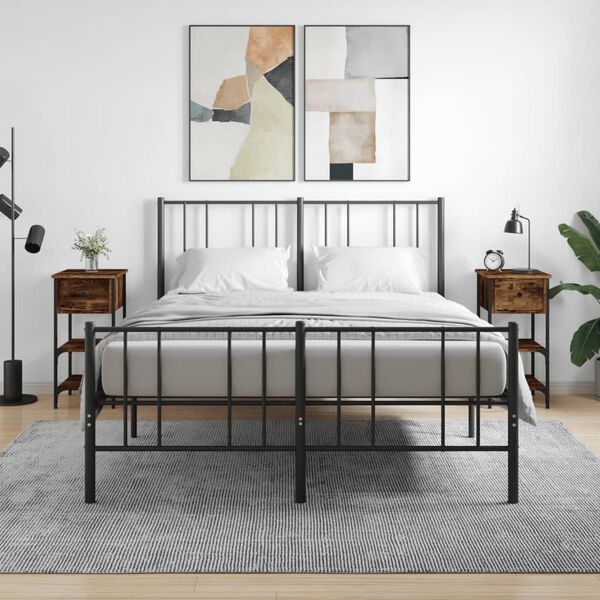 vidaXL Comodini 2pz Rovere Fumo 34x36x70 cm in Legno Multistrato