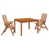 vidaXL Set da pranzo da giardino 3 pezzi Naturale
