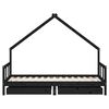 vidaXL Giroletto per Bambini con Cassetti Nero 90x190 cm Massello Pino
