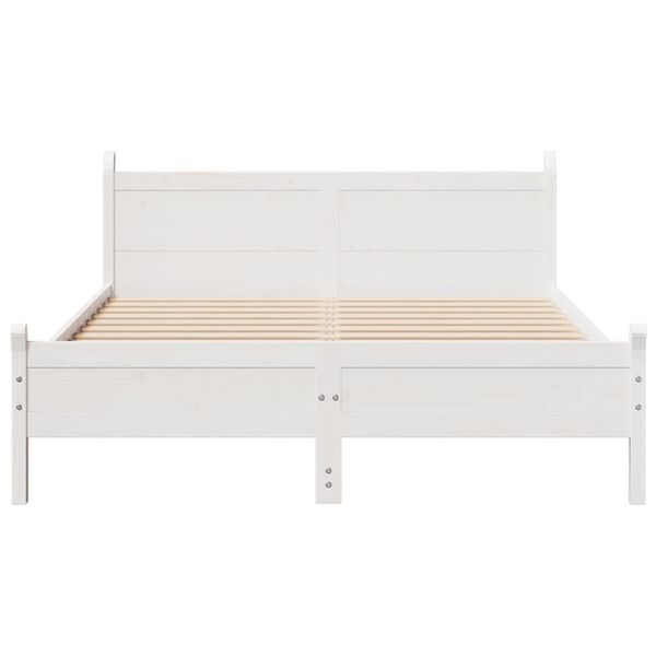 vidaXL Letto senza Materasso Bianco 150x200 cm Legno Massello di Pino