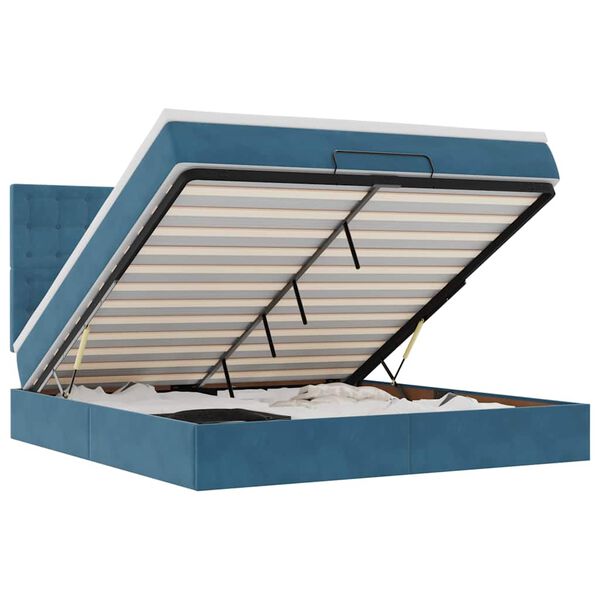 vidaXL Struttura Letto Pouf con Materassi 180x200 cm Velluto