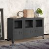 vidaXL Credenza Antracite Industriale 105x35x62 cm in Metallo e Vetro