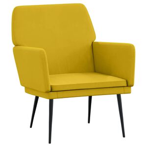 vidaXL Poltrona Gialla 62x79x79 cm Velluto