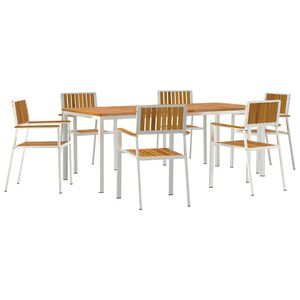 vidaXL Set da pranzo per esterni 7 pz 200 x 90 x 75 cm