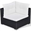 vidaXL Set Divani da Giardino 6 pz con Cuscini in Polyrattan Nero