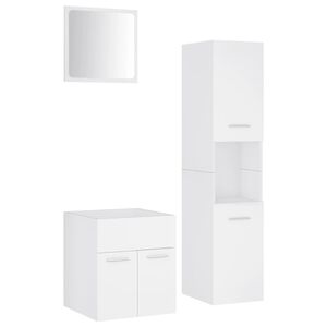 vidaXL Set Mobili da Bagno Bianco in Truciolato