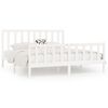 vidaXL Giroletto Bianco in Legno Massello 180x200 cm Super King