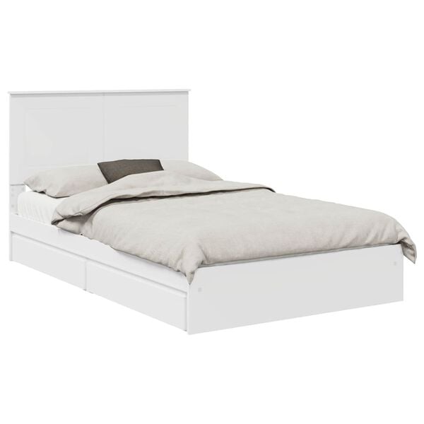 vidaXL Letto con Contenitore Bianco 120 x 190 cm Legno multistrato
