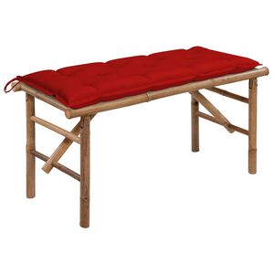 vidaXL Panca da Giardino Pieghevole con Cuscino 118 cm in Bamb&ugrave;