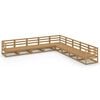vidaXL Set Salotto da Giardino 9pz Marrone Ambra Legno Massello Pino