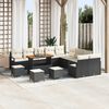 vidaXL Set Divano da Giardino con cuscino 14 pcs Nero polyrattan
