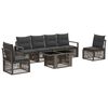 vidaXL Set Divano da Giardino 7 pz Grigio e Grigio Scuro polyrattan