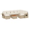 vidaXL Set Divano da Giardino 10 pz con Cuscini Beige in Polyrattan