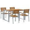 vidaXL Set da Pranzo per Giardino 5 pcs Grigio e marrone