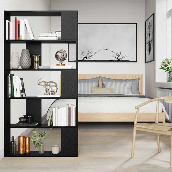 vidaXL Armadio per Libri Rovere Nero 80 x 24 x 159 cm