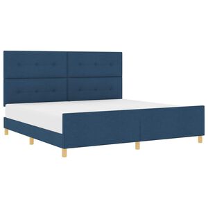 vidaXL Struttura del letto con testiera Blu 200 x 200 cm Tessuto