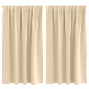 vidaXL Tende Blackout con Anelli 2 pz Crema 140 x 140 cm Poliestere
