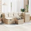 vidaXL Set Divano da Giardino 6 pz con Cuscini Beige in Polyrattan