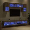 vidaXL Unit&agrave; a muro per TV con LED 6 pcs Rovere artigianale