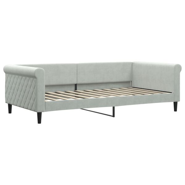 vidaXL Divano Letto Estraibile Cassetti Grigio Chiaro 100x200 Velluto