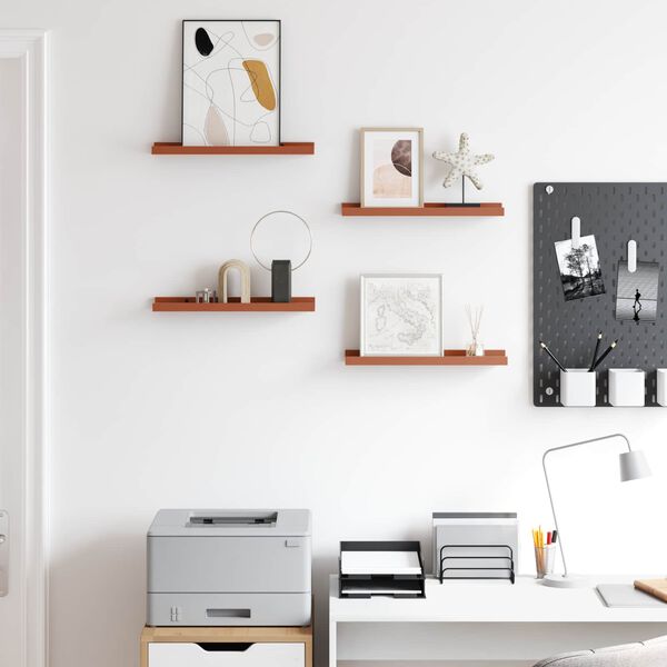 vidaXL Scaffale da parete 4 pcs Rosso 40 x 9 x 3 cm Legno multistrato