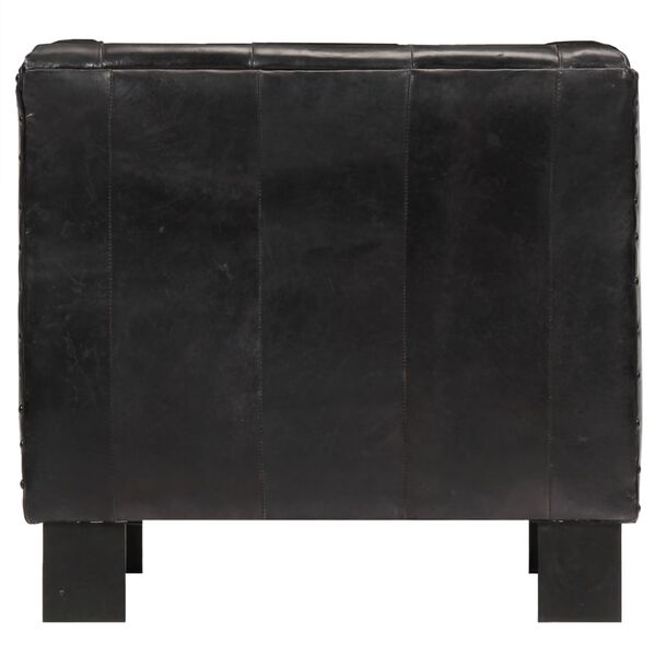 vidaXL Poltrona Cabriolet Nera in Vera Pelle